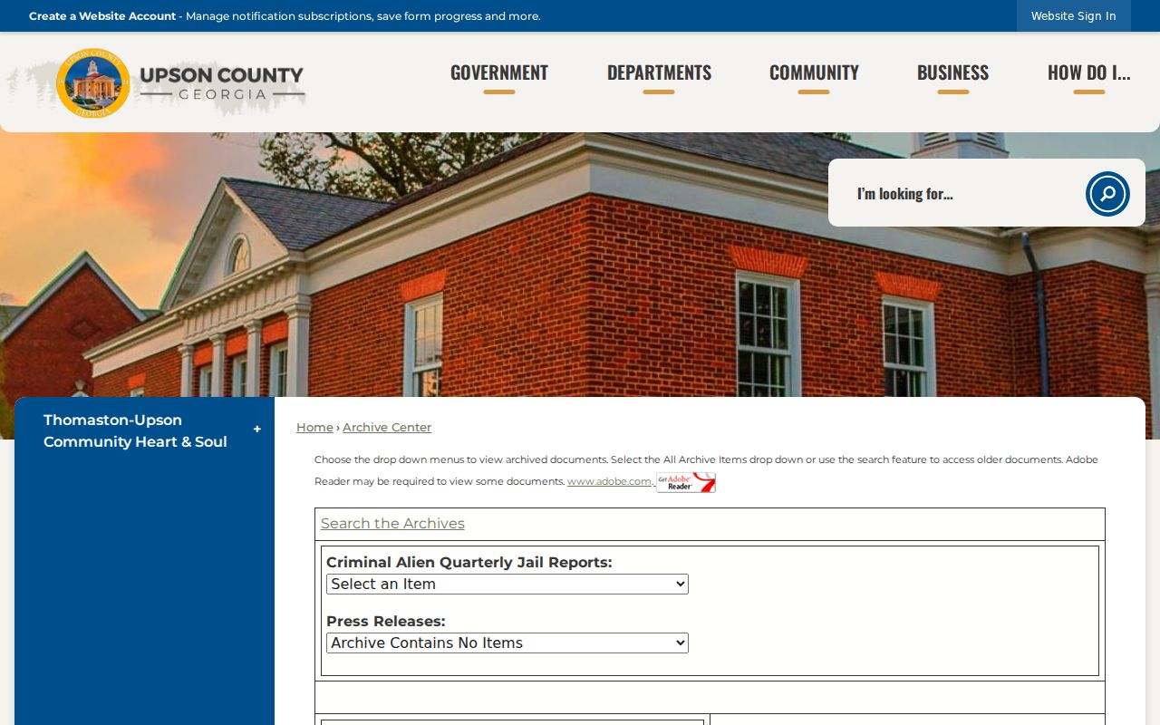 Upson County arrest records in the county archive