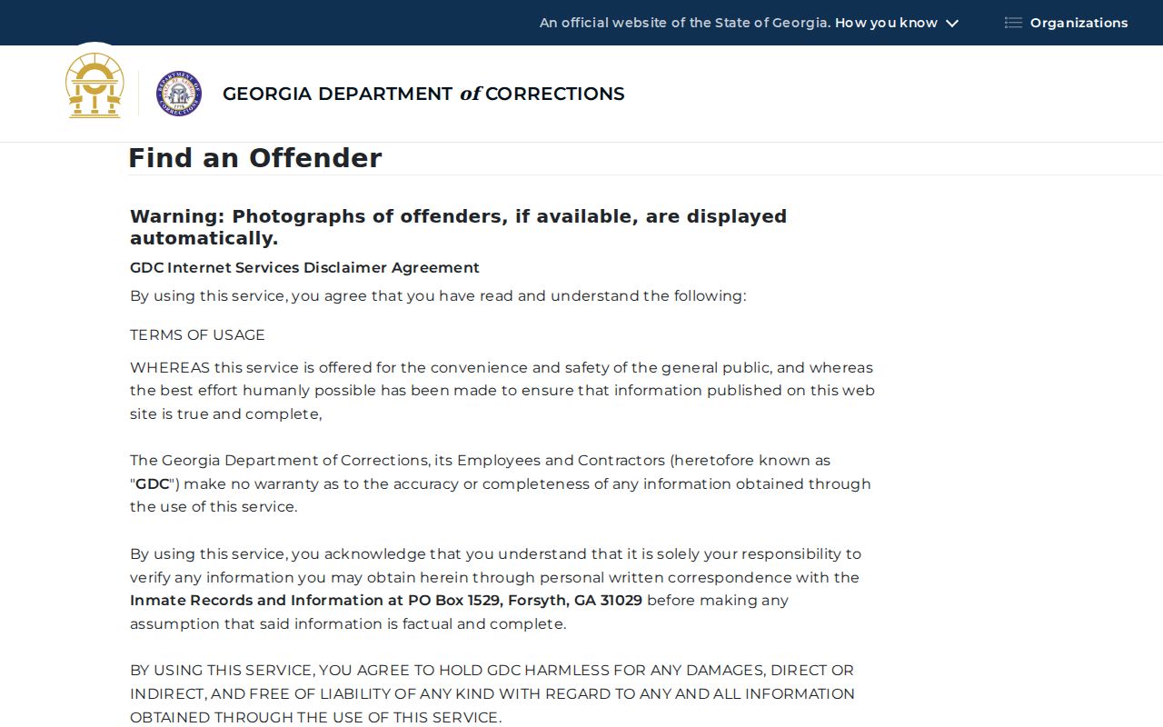 Upson County arrest search compared with GDC offender records