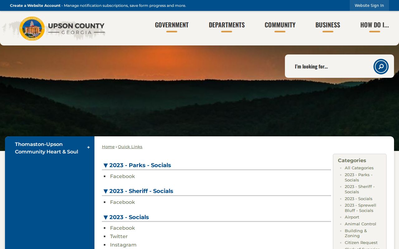 Upson County criminal record links on the official county site